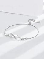 Silver-Plated Cubic Zirconia Studded Infinity Bracelet