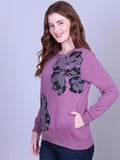 Women Round Neck Floral Printed Sweatshirt