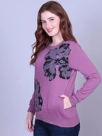 Women Round Neck Floral Printed Sweatshirt