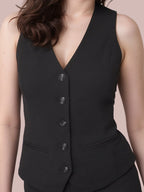 Sleeveless V-Neck Slim-Fit Waistcoat