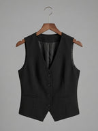 Sleeveless Slim Fit Waistcoat Top
