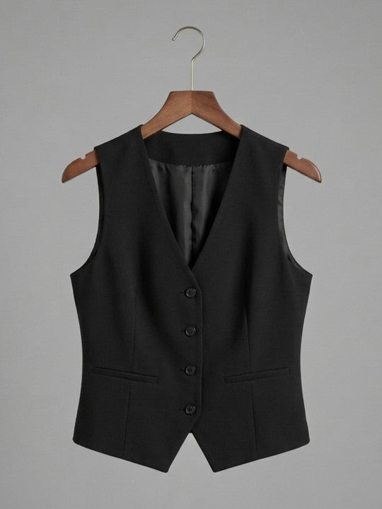 Sleeveless Slim Fit Waistcoat Top