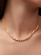 Gold-Plated Crystals Studded Necklace