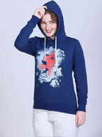 Women Printed Hooded Sweatshirt