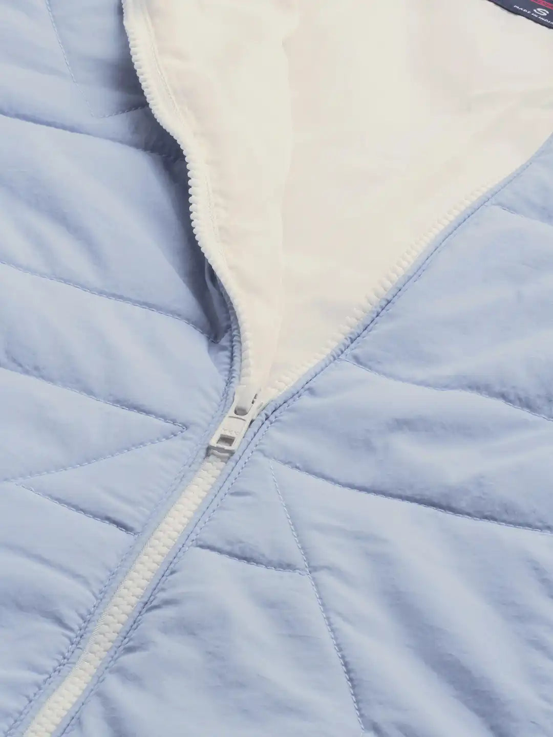 The Lifestyle Co Women Blue Solid Quilted Jacket