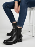 The Life Co. Women Stacked Heel Chelsea Boots with Buckle Detail