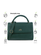 Detachable Strap Zip Detail Structured Satchel Bag