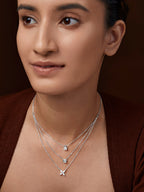 Silver-Plated Crystals Studded Layered Chain