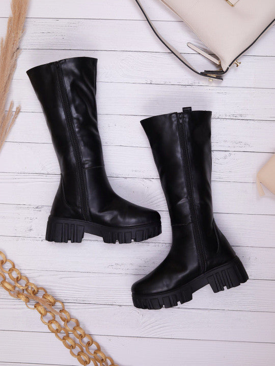 Women Round Toe Zip Winter Boots