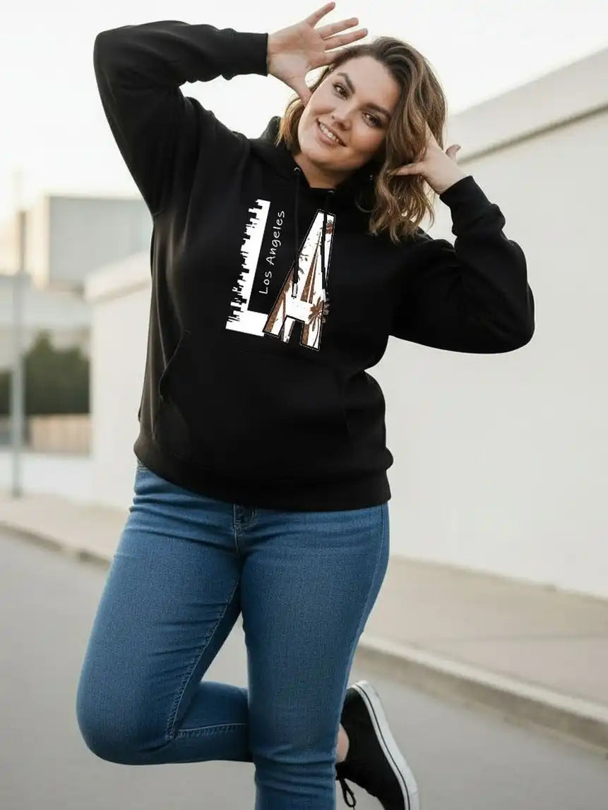 Women Printed Hooded Sweatshirt