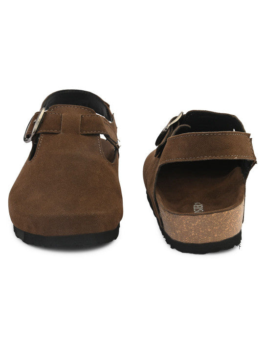 Women Buckle Detail Closed Toe Flat Sandals