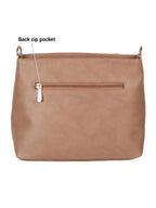 Geometric Colourblocked Detachable Strap Zip Detail Structured Sling Bag