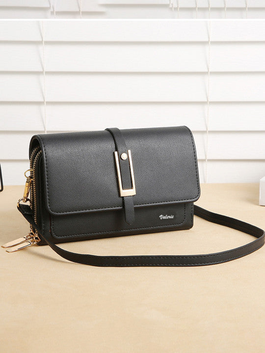 Solid PU Structured Sling Bag