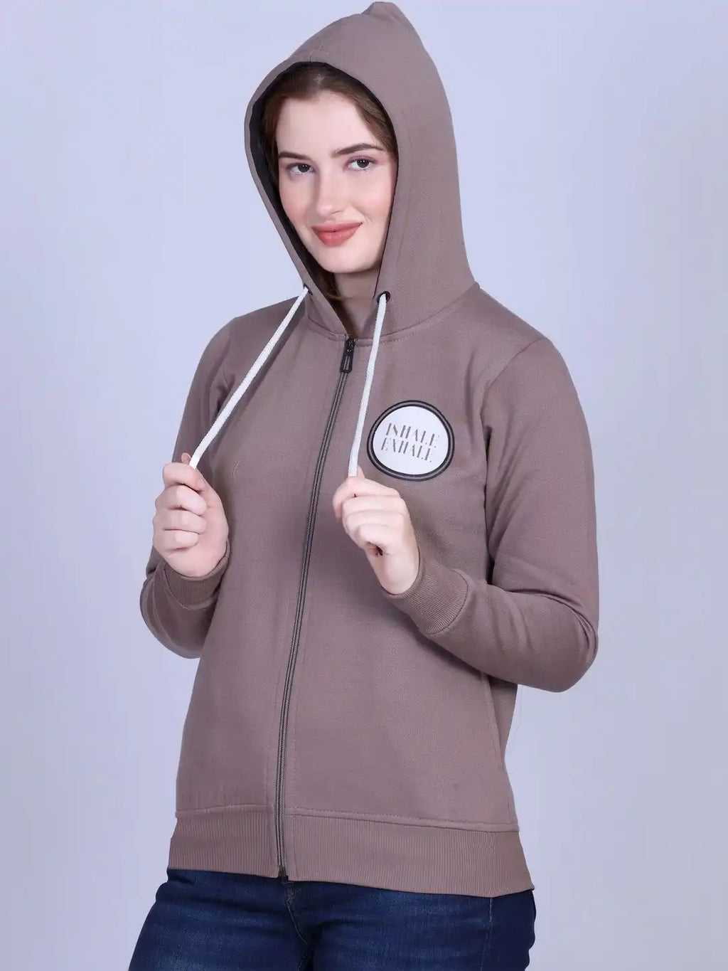 Women Printed Hooded Sweatshirt