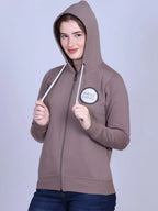 Women Printed Hooded Sweatshirt