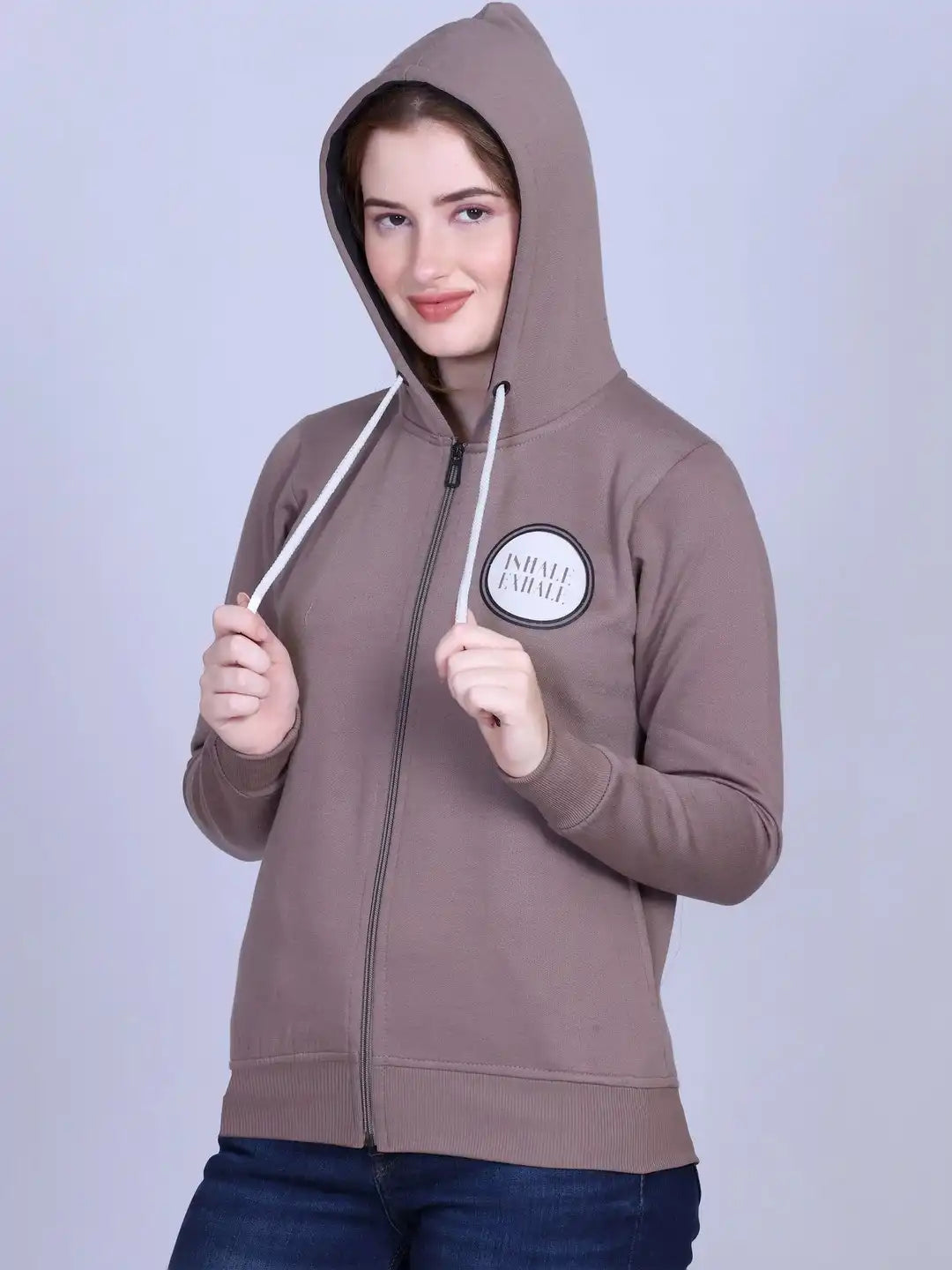 Women Printed Hooded Sweatshirt