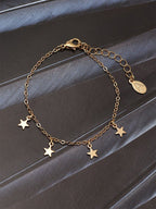 London Women Gold Star Station Bracelet