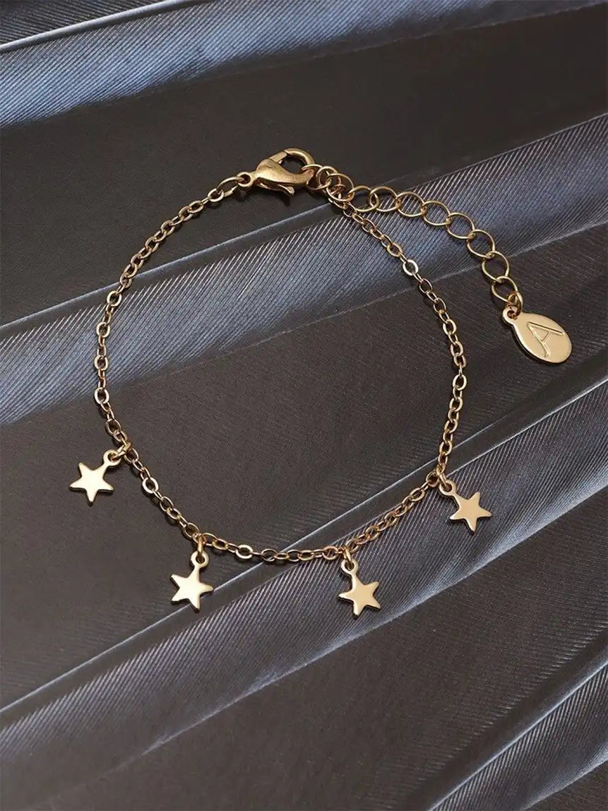 London Women Gold Star Station Bracelet
