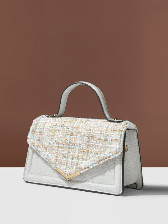 London Leather Textured Adjustable Strap Structured Sling Bag