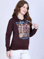 Women Printed Hooded Sweatshirt