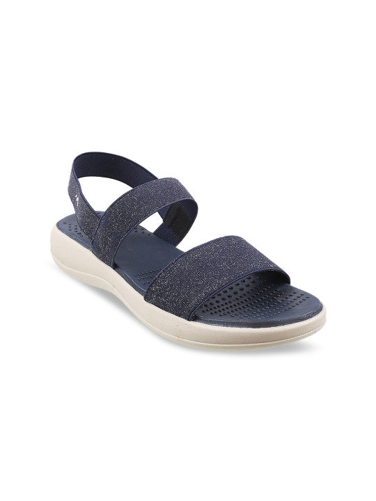 Women Blue Open Toe Comfort Heels Sandal