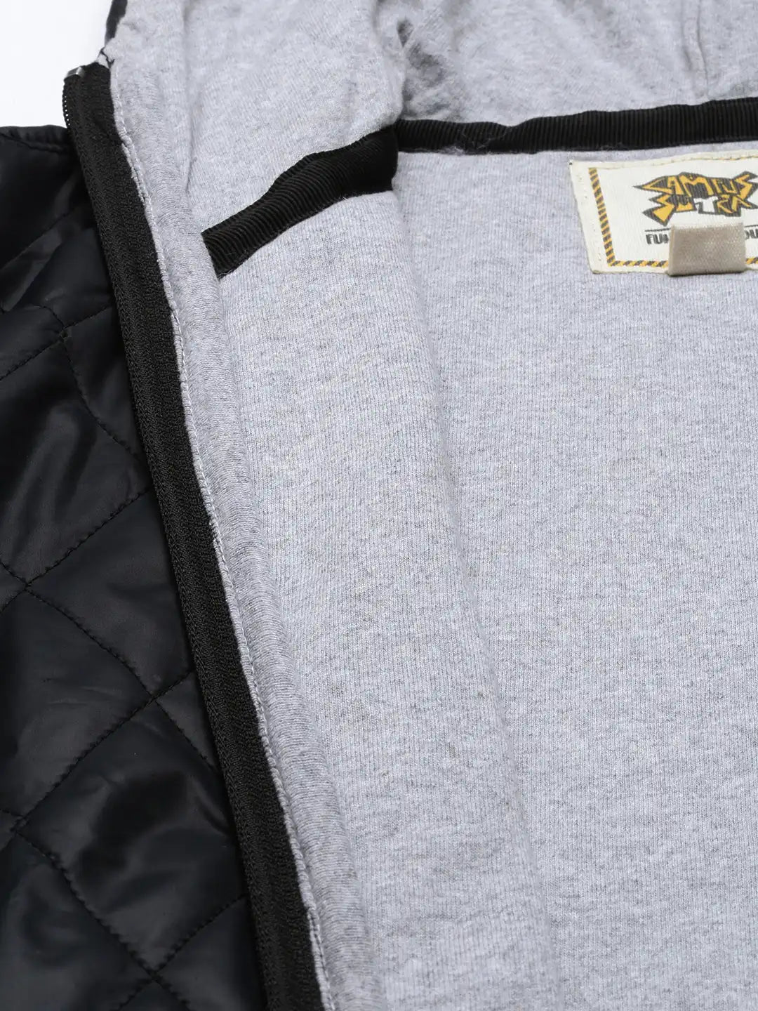 Women Black Hooded Quilted Jacket