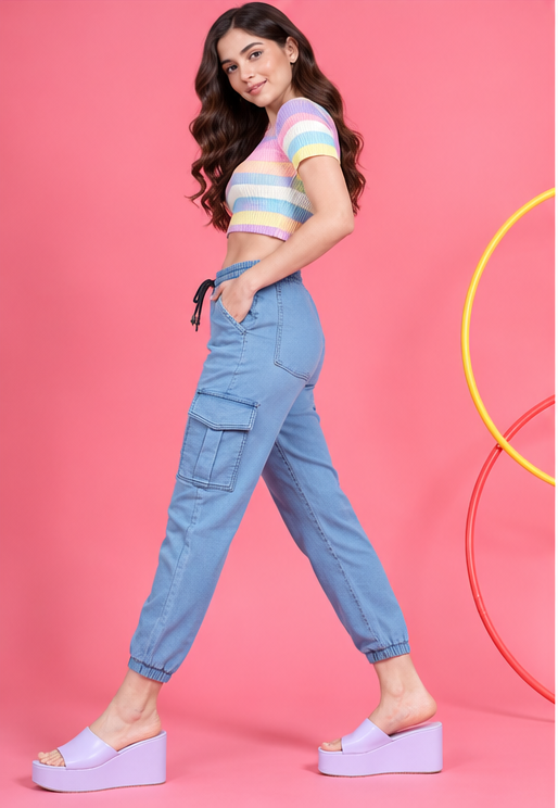 Women Blue Mid-Rise Clean Look Stretchable Jeans