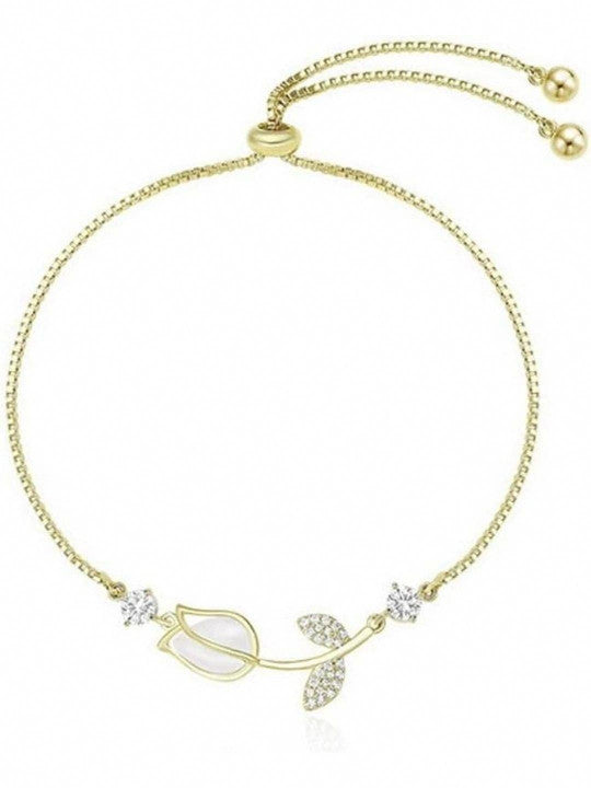 Women Stainless Steel Stone Studded Wraparound Bracelet