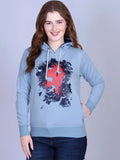 Women Printed Hooded Sweatshirt