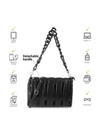 Striped Small Structured Shoulder Bag