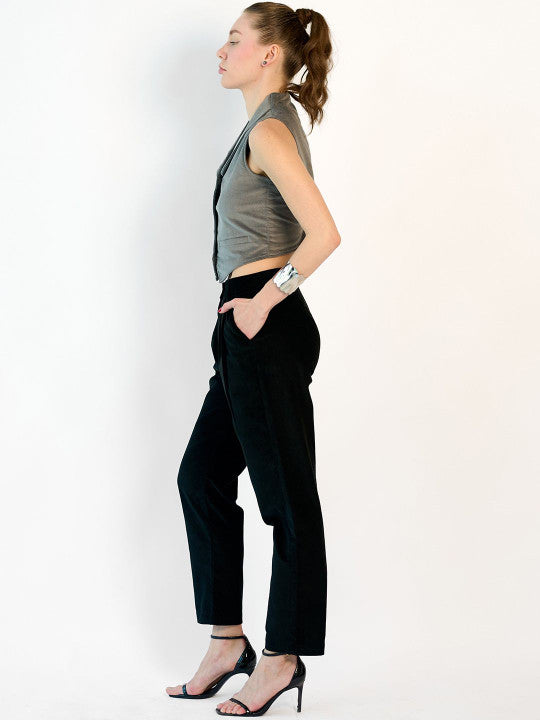 Solid Cotton V-Neck Buttoned Fitted Style Waistcoat for Women