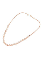 Brass Rose Gold-Plated Cubic Zirconia Necklace