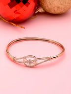 Women Rose Gold & White Brass Bracelet