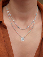 Brass Silver-Plated Layered Necklace