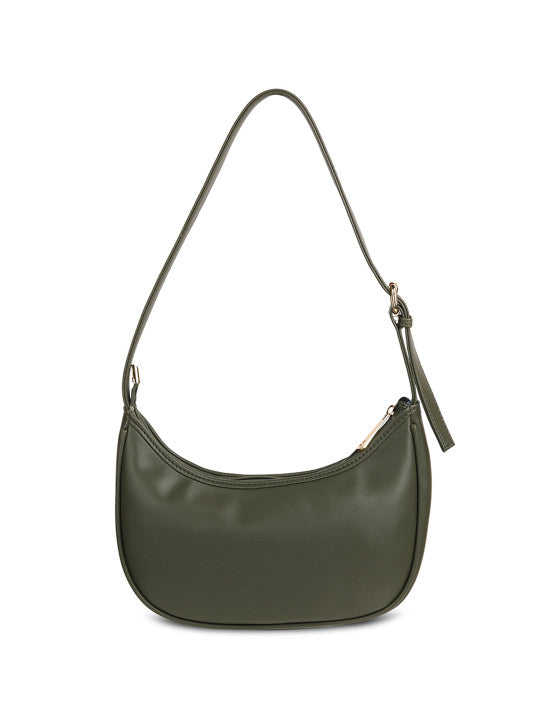 Quilted Small Half Moon Shoulder Bag
