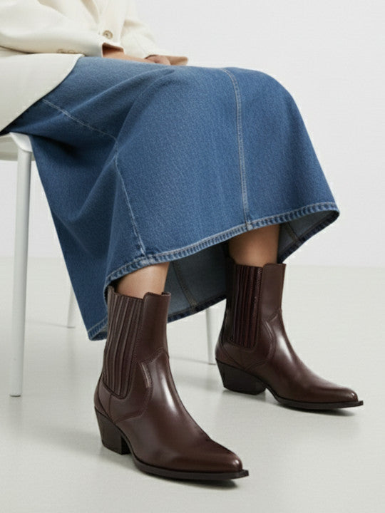 The Life Co. Women Block Heels Solid Boots