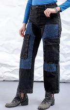 Women Carpenter Fit High-Rise Pure Cotton Cargo Jeans