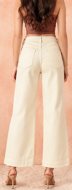 Women Wide Leg Mid-Rise Stretchable Jeans