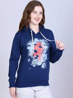 Women Printed Hooded Sweatshirt