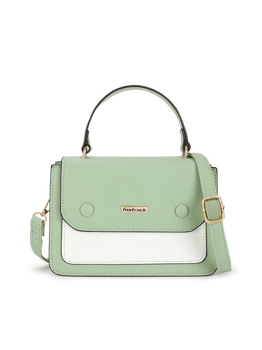 Colourblocked Adjustable Strap Structured Satchel Bag