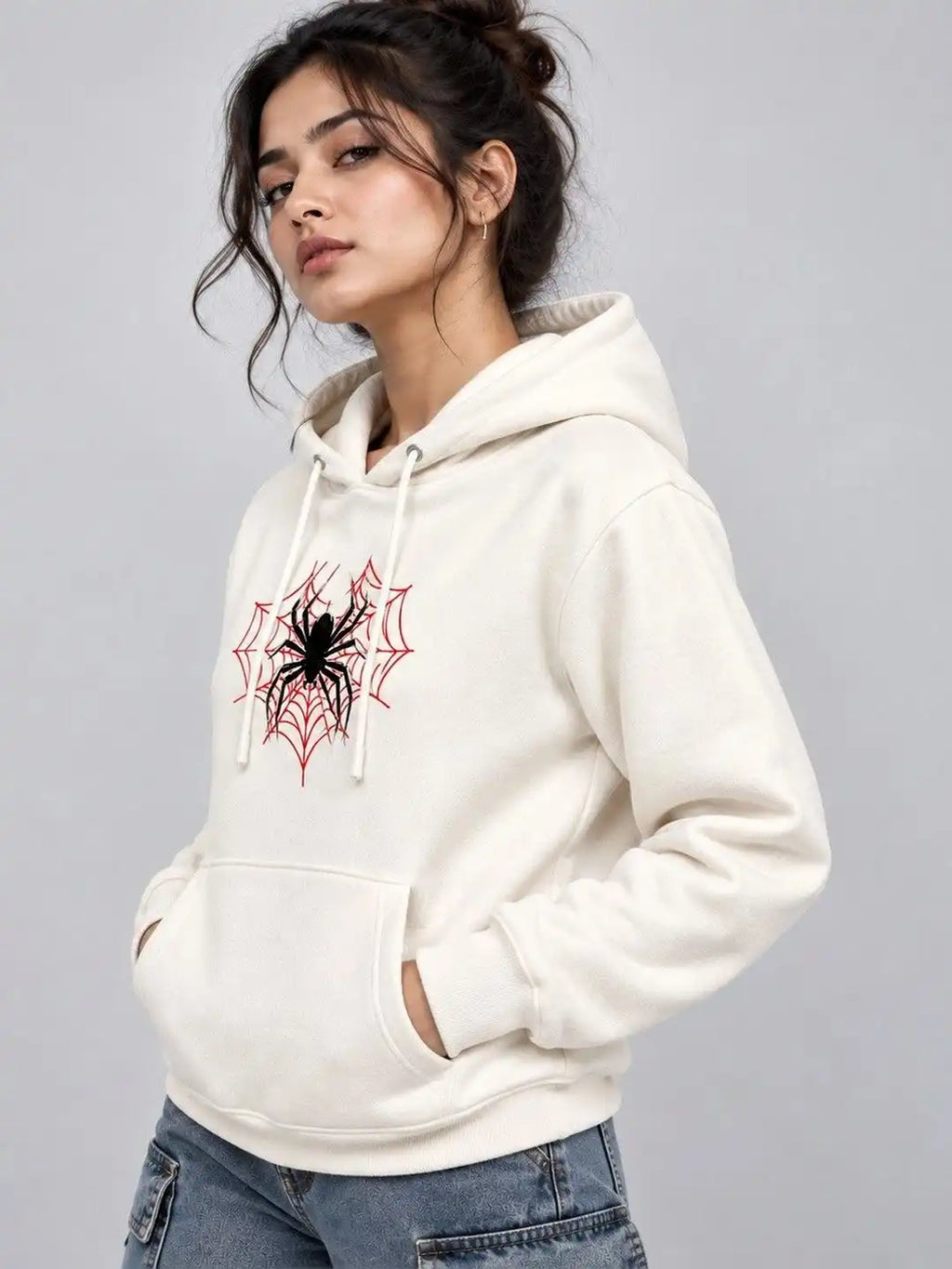 Women Printed Hooded Sweatshirt
