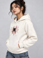 Women Printed Hooded Sweatshirt