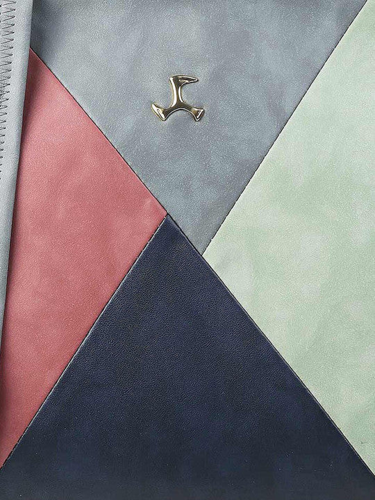 Colourblocked Medium Structured Shoulder Bag