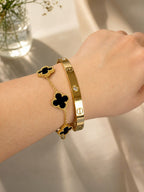 Women 2 Cubic Zirconia Gold-Plated Charm Bracelet