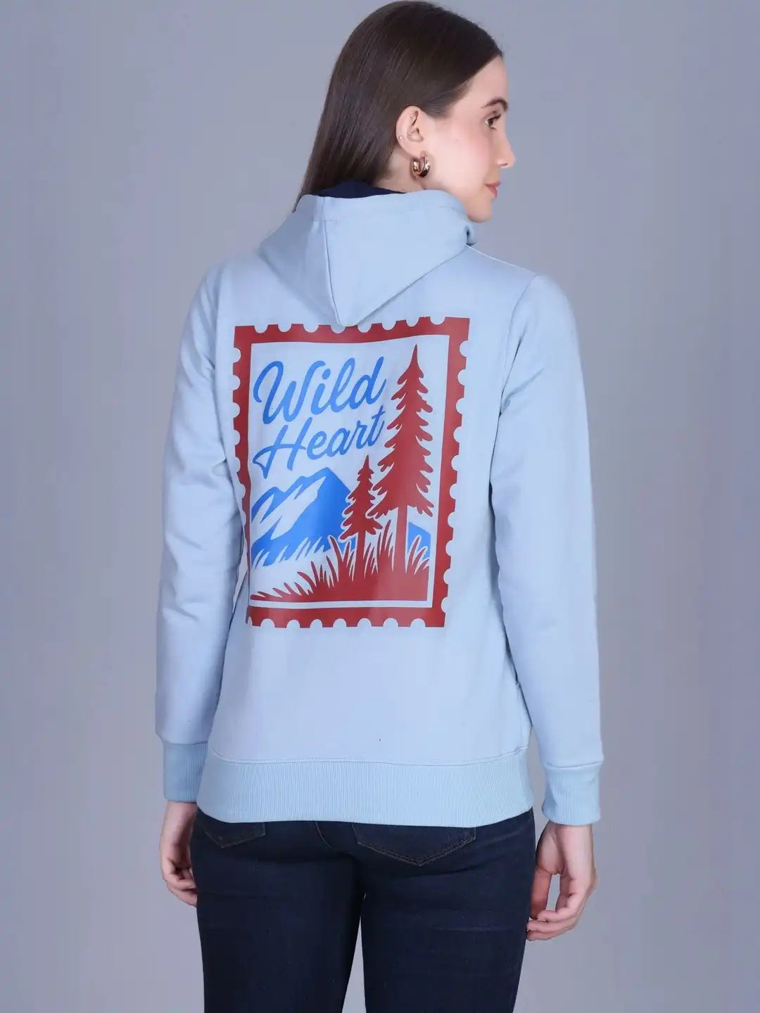 Women Printed Hooded Sweatshirt