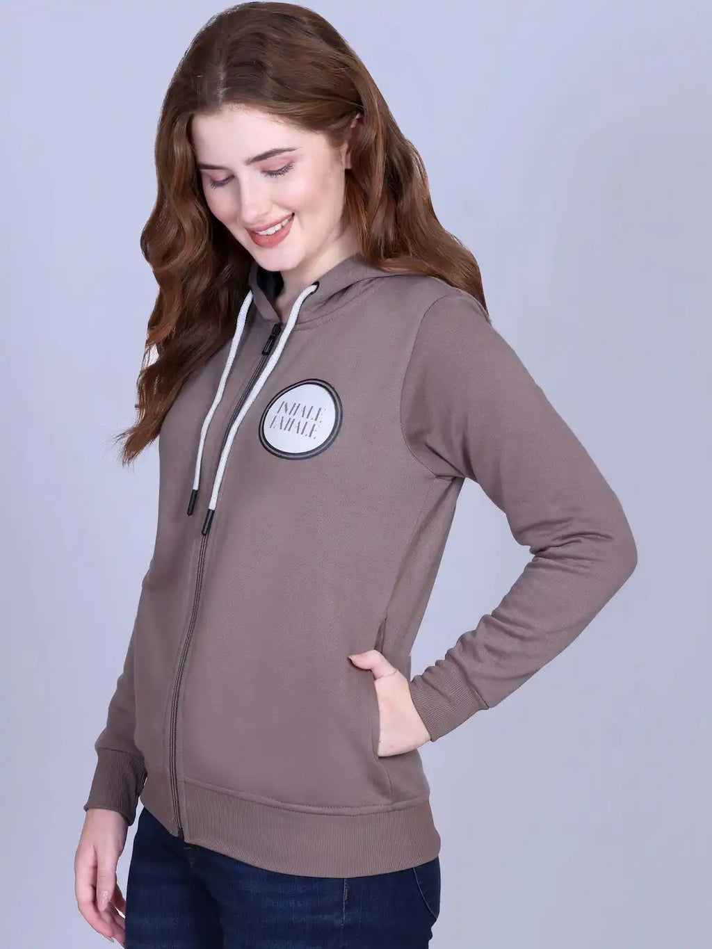 Women Printed Hooded Sweatshirt