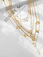 Set Of 6 Gold-Plated Necklace