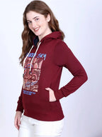 Women Printed Hooded Sweatshirt
