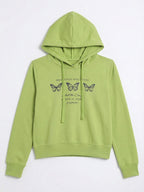 Women Printed Hooded Sweatshirt
