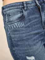 Women Straight Fit Mildly Distressed Cotton Jeans